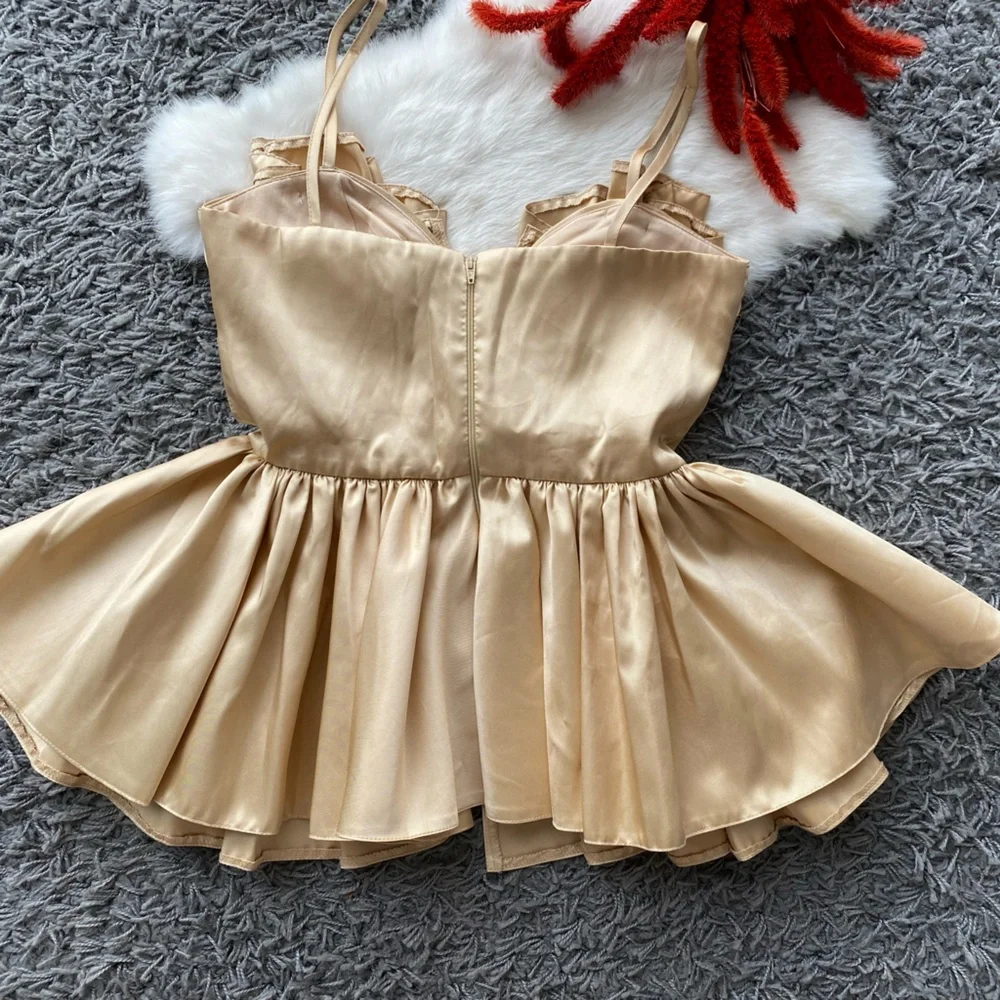 ASOS Cream Ruffled Corset Top - Picture 5 of 9